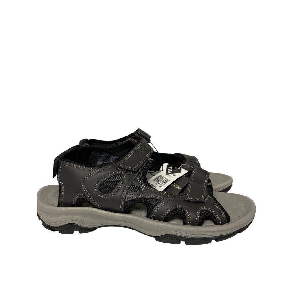 NEW! Eddie Bauer Grafton Hiking Sandal Adjustable Grey Black Men's Size 11